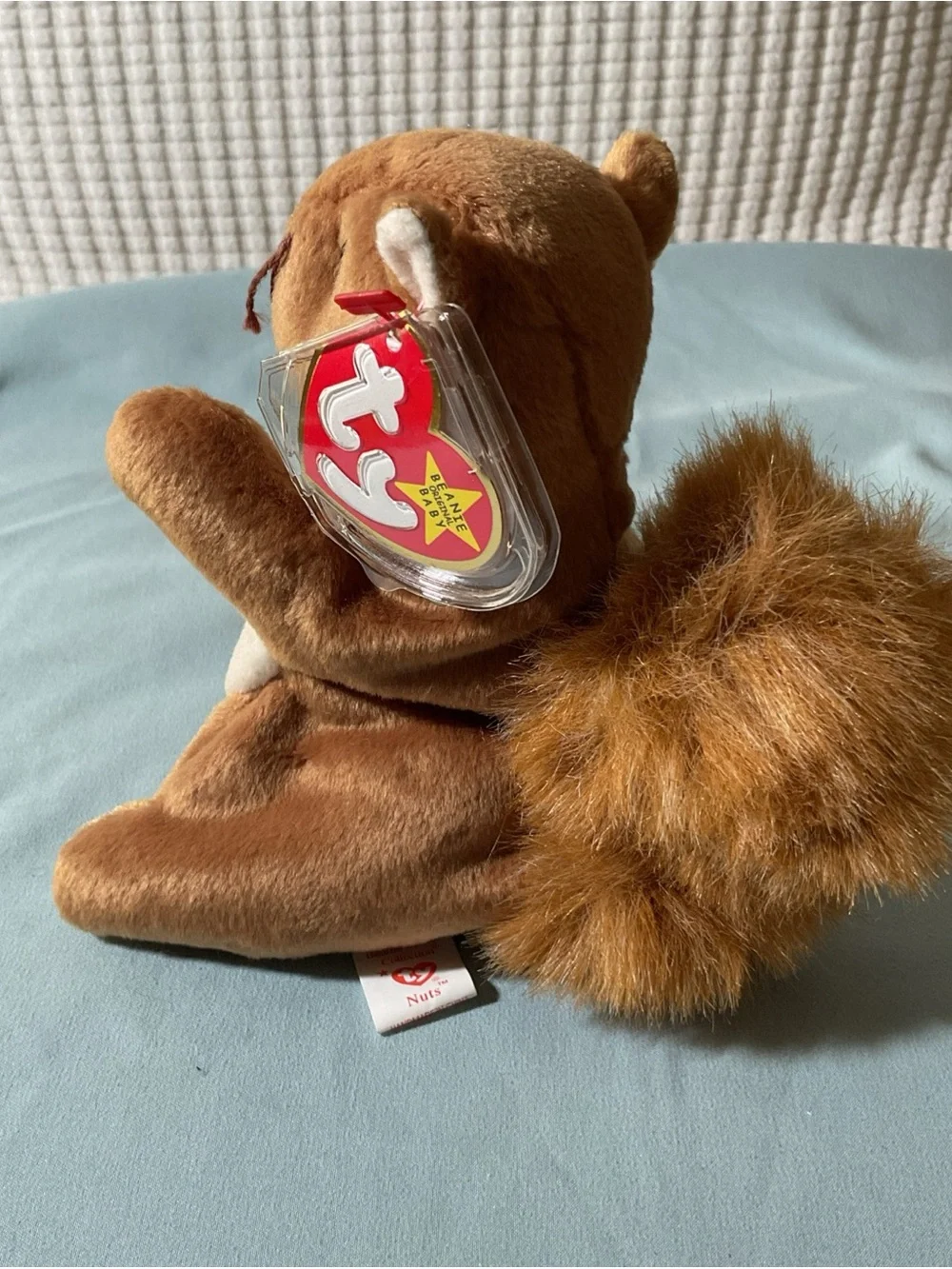Ty Nuts Brown and Cream Squirrel Plush with Tags